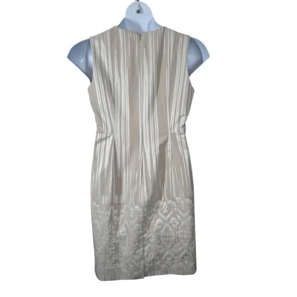 Calvin Klein Ombre Sheath Midi Dress Size 10 Beige Ivory Work Office Career